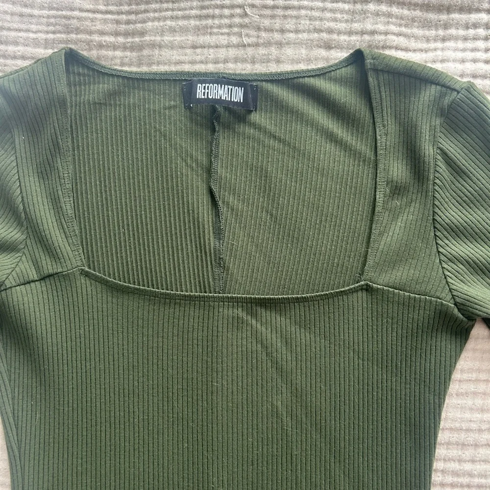 Reformation Long Sleeve Dress (Army) - Picture 2 of 6